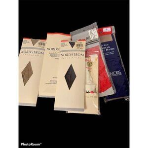 9 Pairs Vintage Trouser Knee Highs Various Colors
